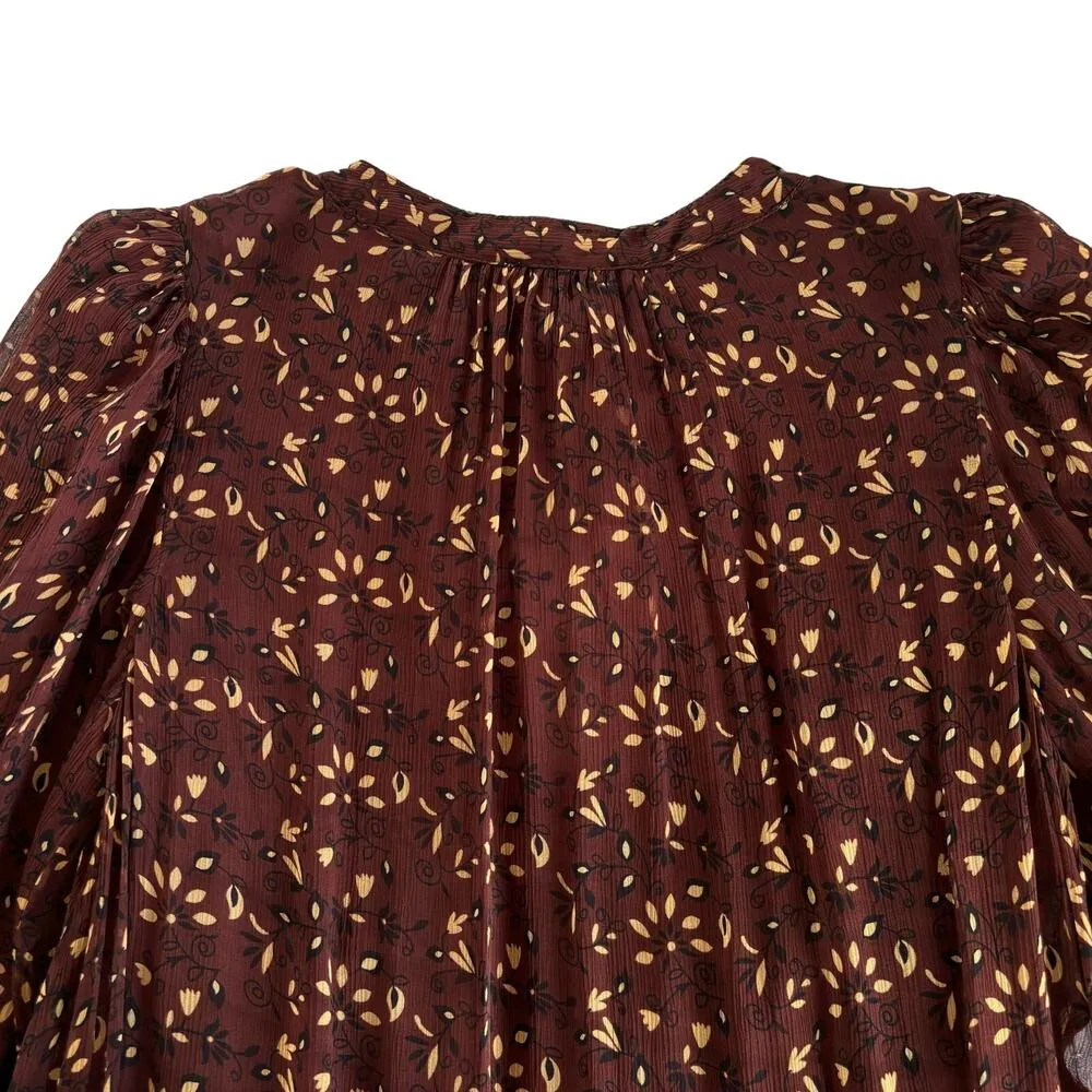 Cleobella Jaslynn Zadia Paisley Floral Block Print Long Sleeve Mini Dress Medium - Image 8