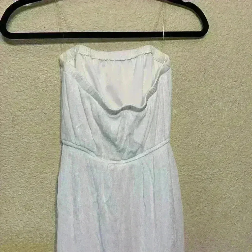 Lily Rose white maxi strapless dress sz XS beach resort vacation crochet bridal - Image 6