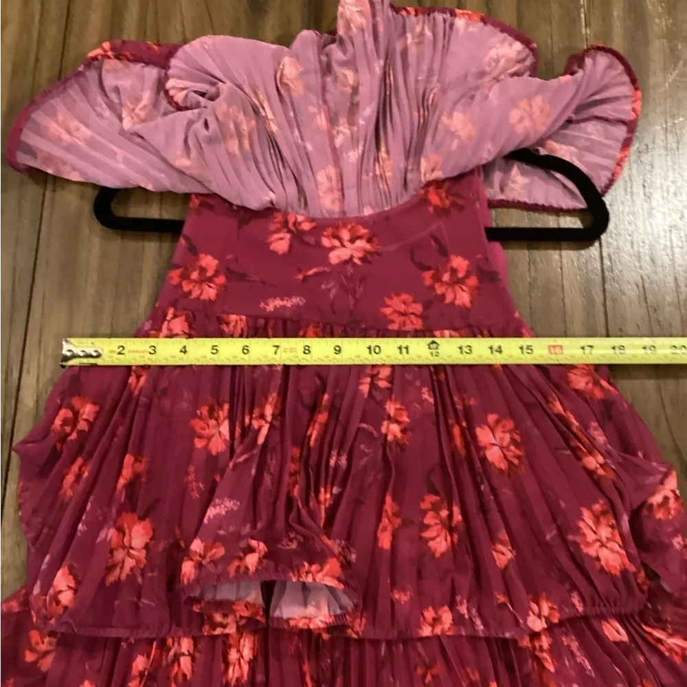 AMUR Breeta Bougainvillea Mono Floral Mini tiered ruffle cocktail dress nwt 4 - Image 6