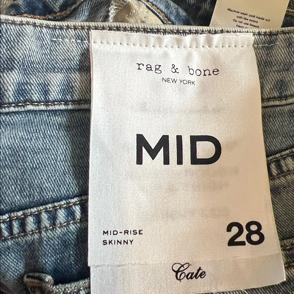 Rag & Bone Stella Cate Mid Rise Skinny Jean Medium Indigo Wash 28 x 30 NWT - Image 11