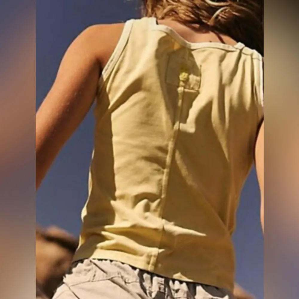 Free People New Flow Henley Tank in Fresh Mango Size M NWOT - Image 3