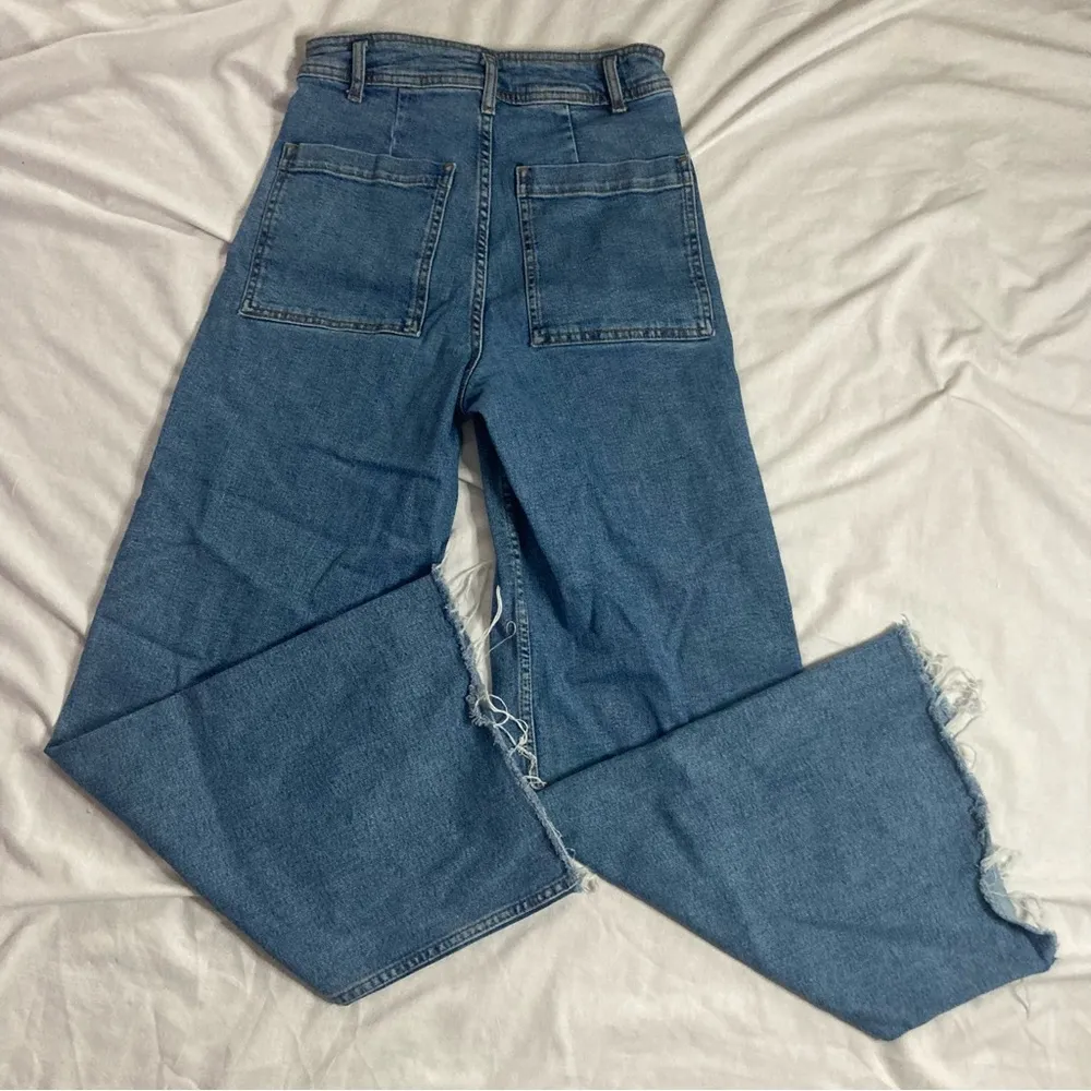 Zara High Waisted Marine Straight Jeans Size 2 (tagged 6) Navy Blue - Image 11