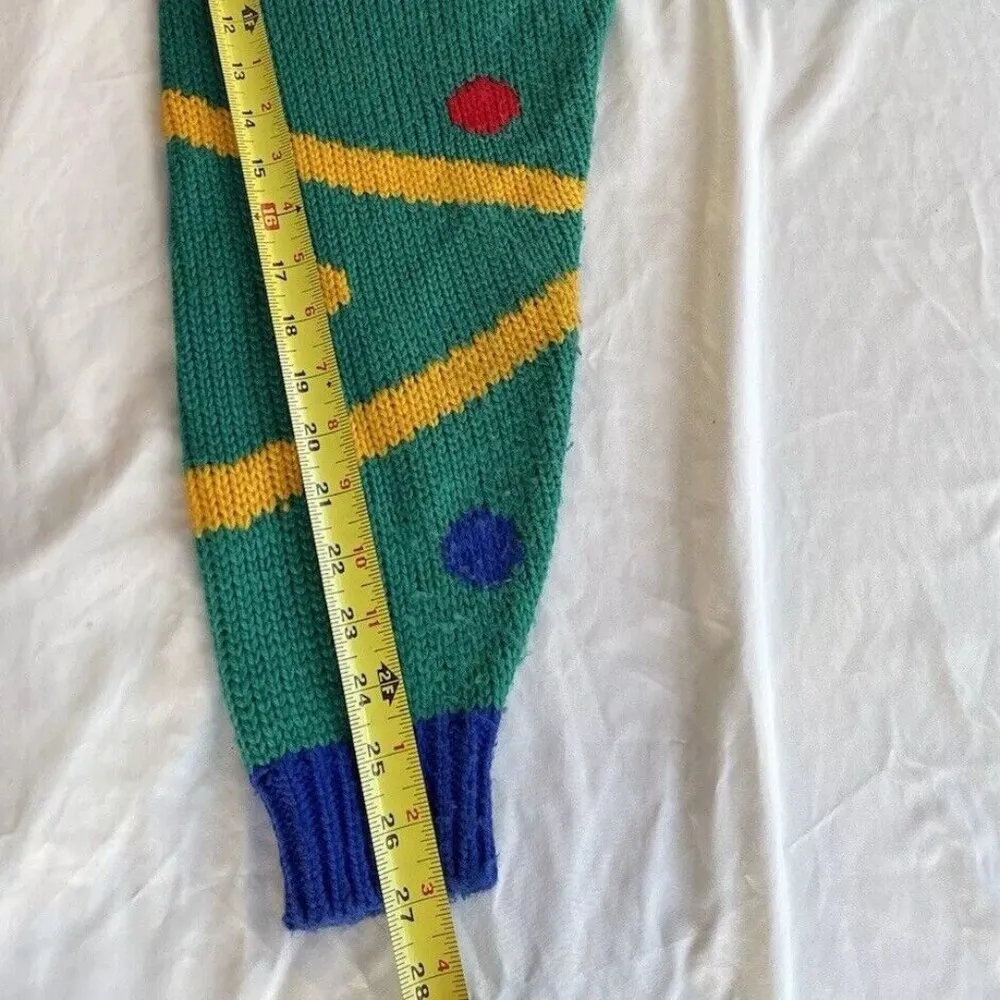Vintage Adell Barre 80s Ugly Christmas Celebrate Sweater Acrylic Womens S RARE Green - Image 11