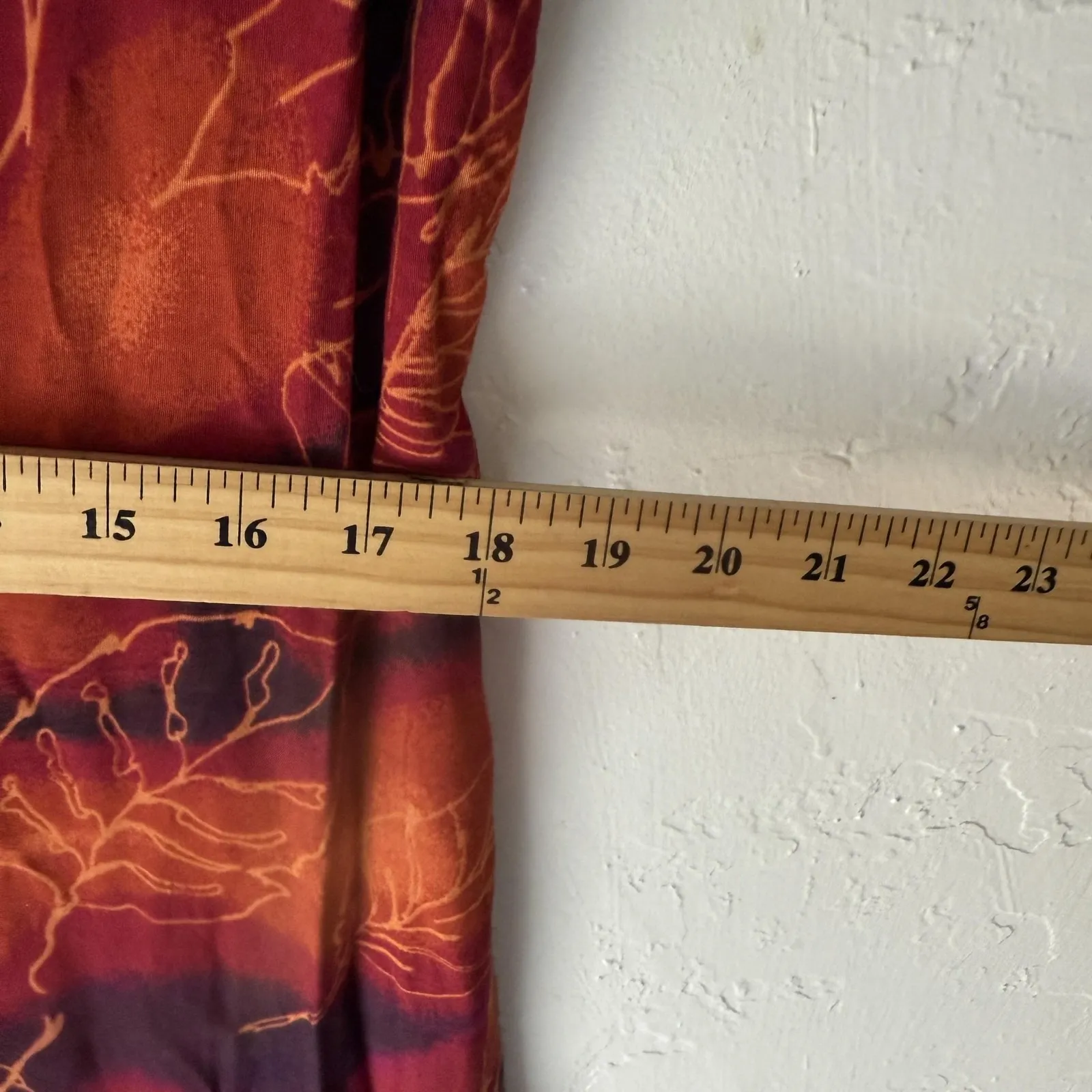 Jane Ashley Dress Vintage Large Red Orange Leaf Print Fall Sleeveless Maxi Boho - Image 7