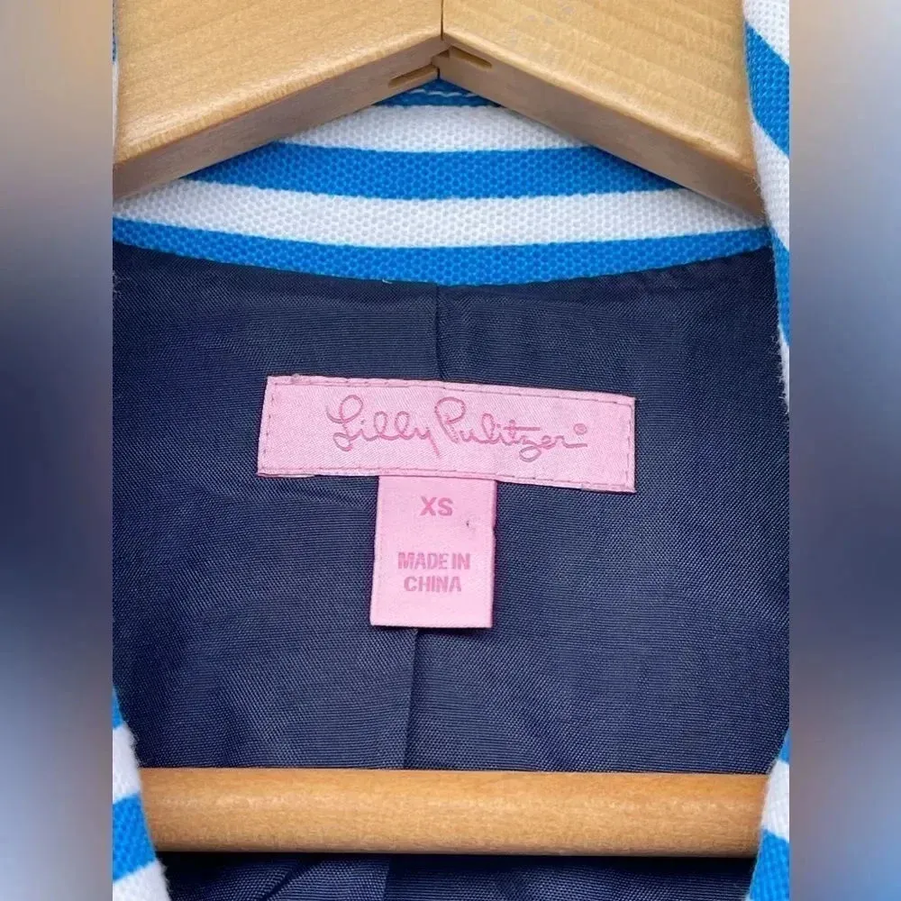 Lilly Pulitzer Malibu Flutter Blue Striped Blazer XS - Image 7