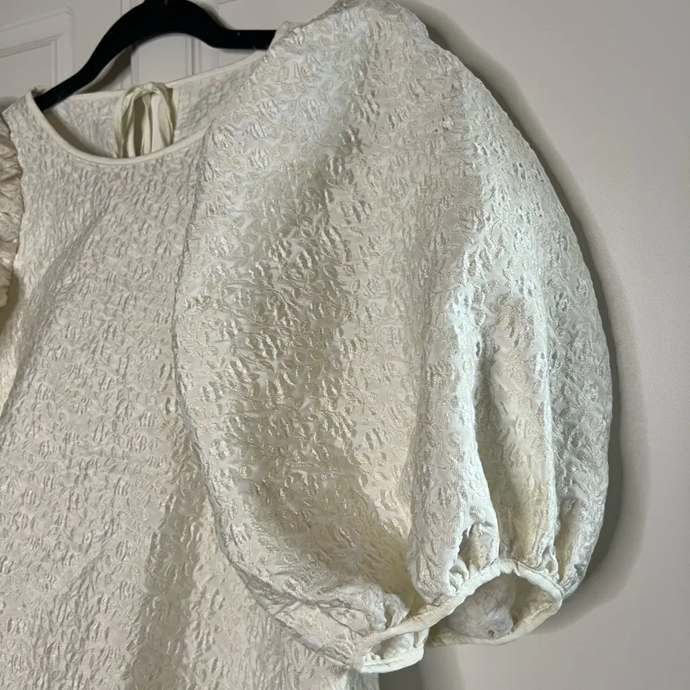 Cottagecore Fairy Brocade Puff Sleeve Voluminous Dress Size 6 - Image 5