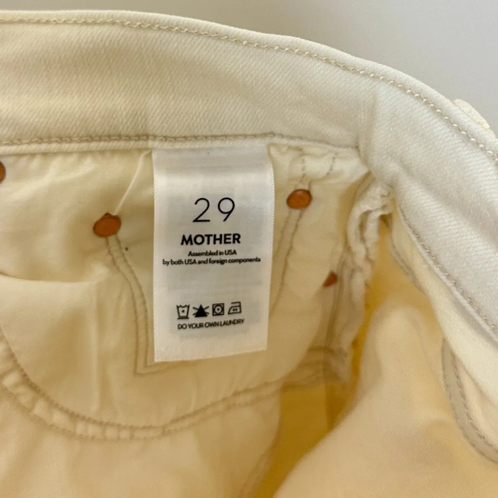 MOTHER The Tomcat High Waisted Jeans in Wash Cream Puffs Size US 29 White - Image 11