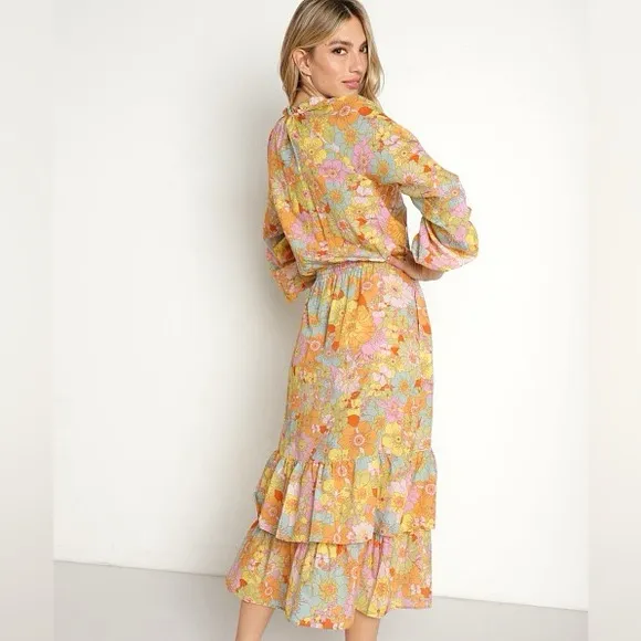 Show Me Your Mumu Cait Midi Dress Groovy Blooms Size M - Image 9