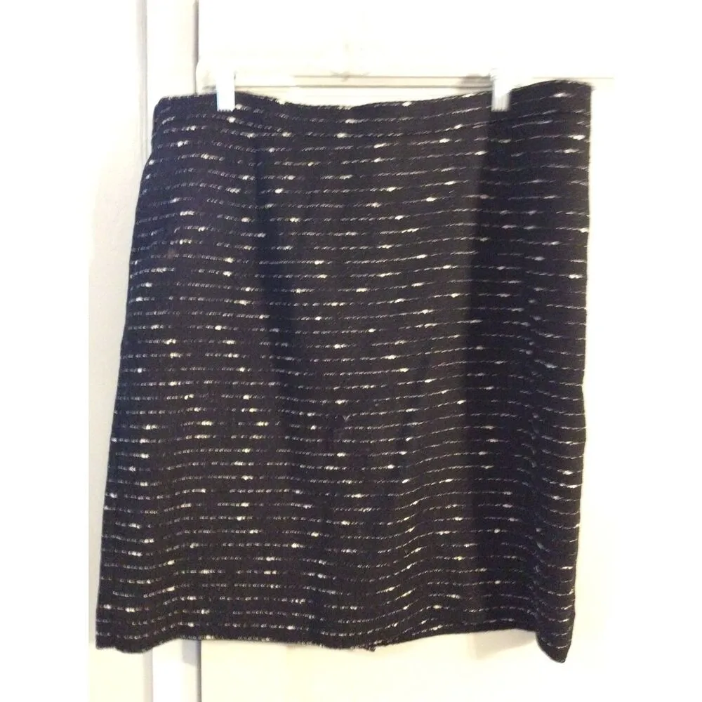 New NWT Nicole Miller 18W Plus Black Print Skirt Womens Pencil - Image 2