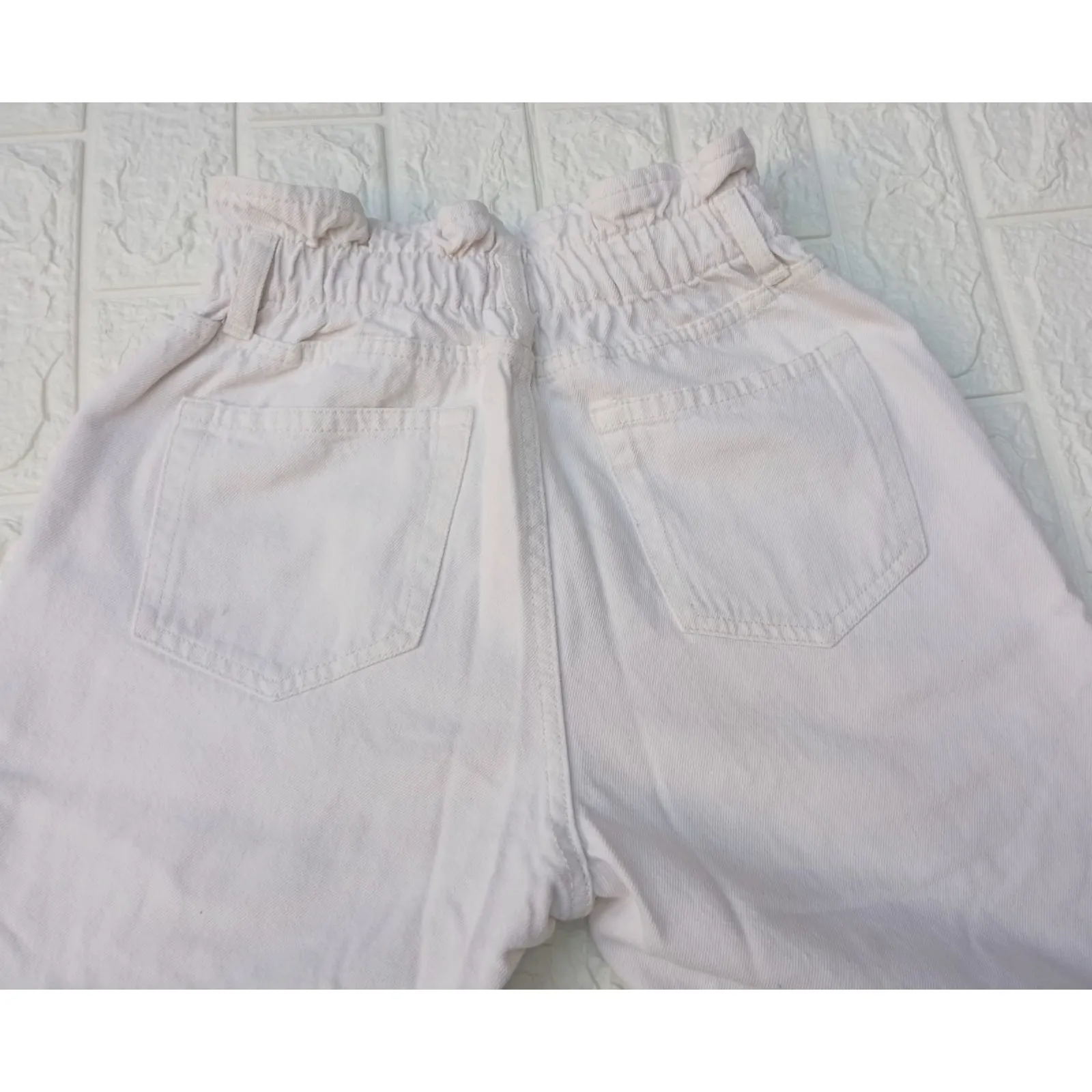 Forever 21 Paperbag Waist Straight Jeans Women's Tan High Rise 2-Button Size S - Image 5