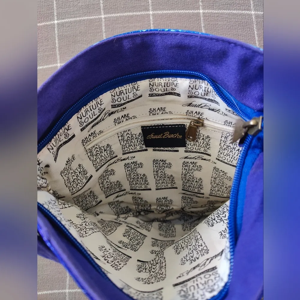 Vtg Laurel Burch Cat Purse Blue - Image 8