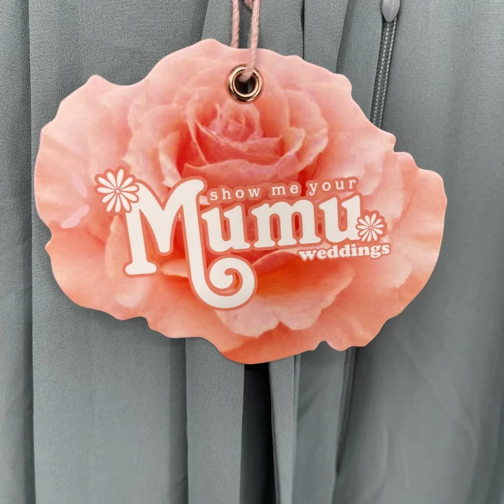 SHOW ME YOUR MUMU SILVER SAGE CRISP JENN MAXI DRESS SIZE XL - Image 4