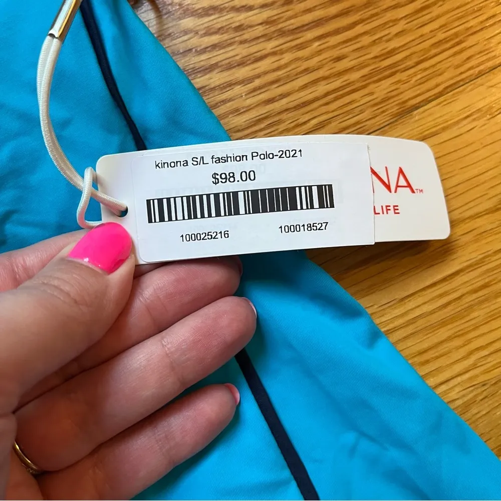 Kinona waistline winner sleeveless golf top in turquoise size XS Blue - Image 4