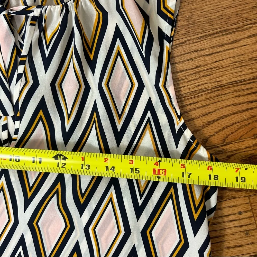 Tory Burch | Faye Diamond Print Silk Tank Blouse Size 4 - Image 6