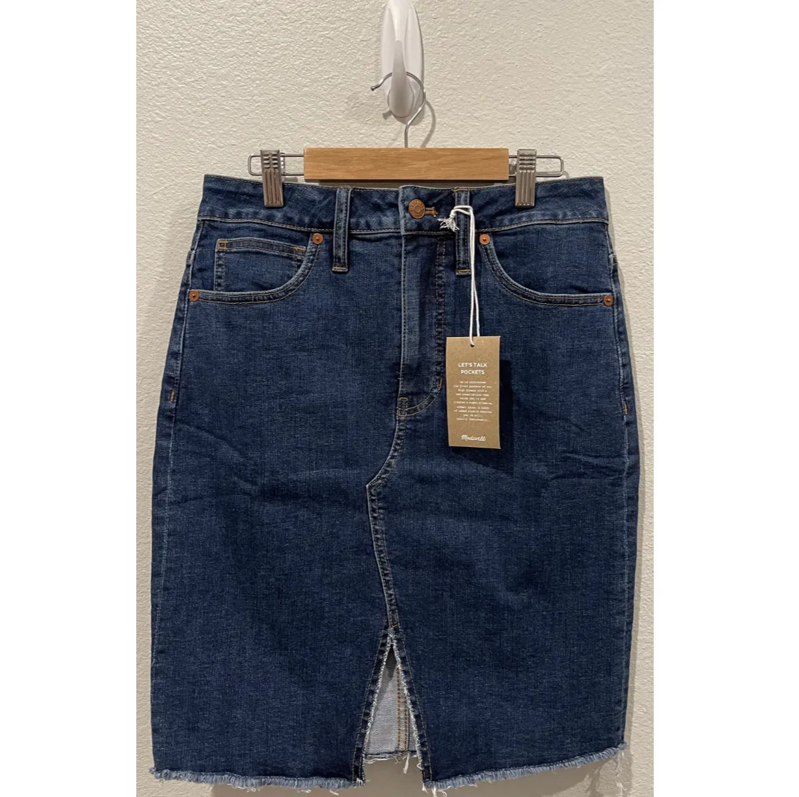 Denim Pegged Pencil Skirt - Image 5