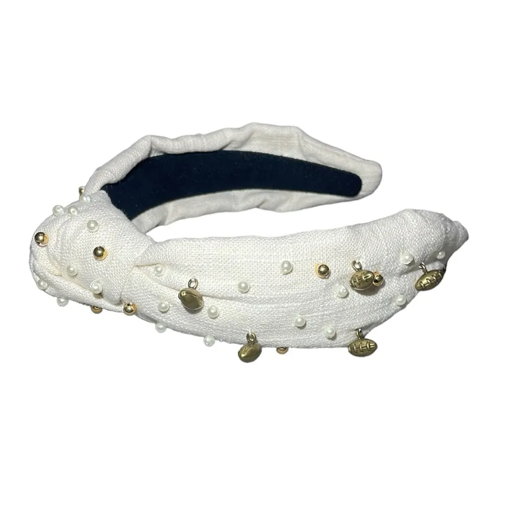 Football‎ Embellished Knotted Headband Brown - Image 4