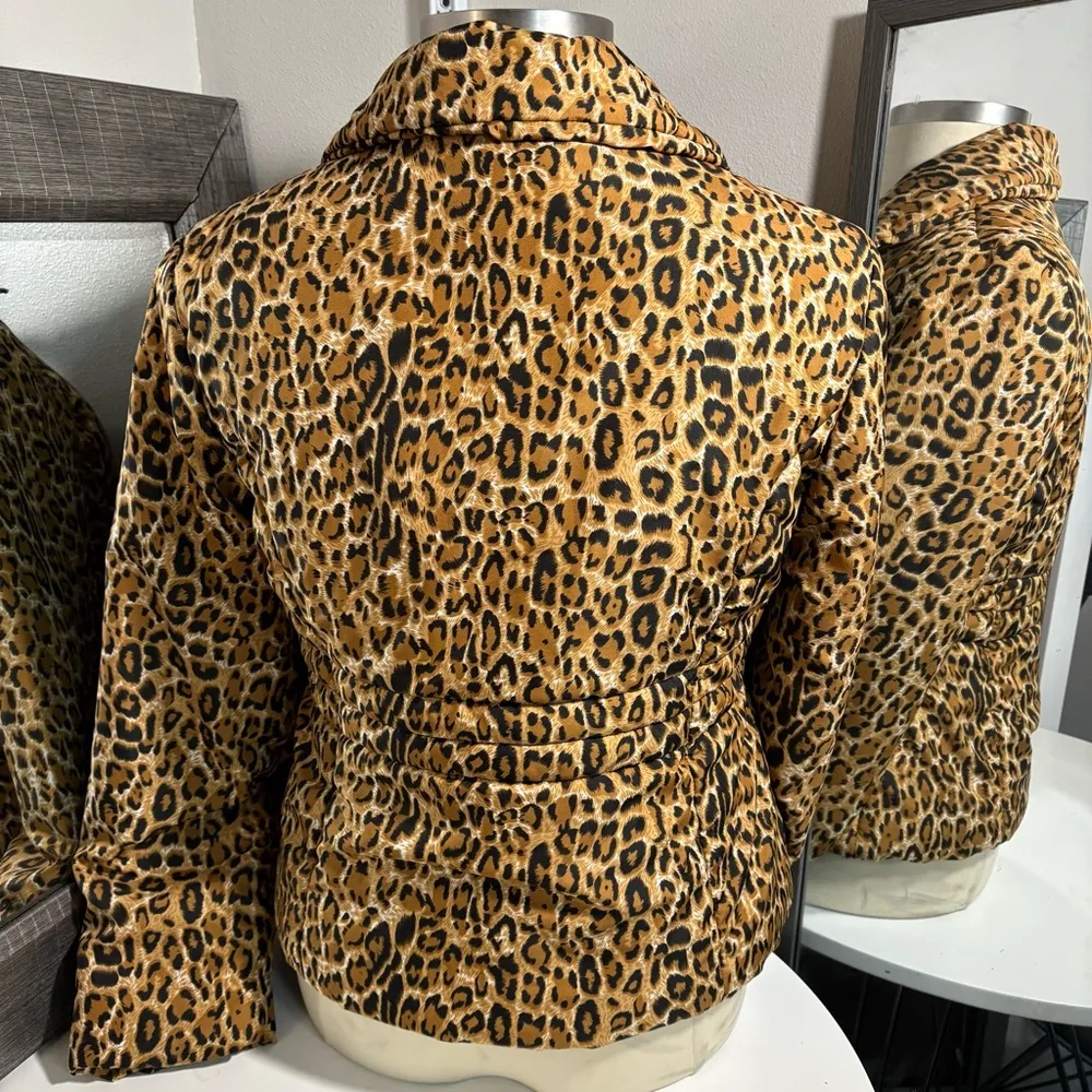 Vintage  leopard print coat for women size XL - Image 9