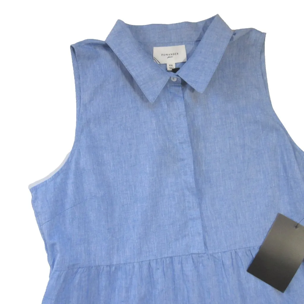 NWT Tuckernuck POMANDER PLACE Sleeveless Mabel in Chambray Blue Maxi Dress XXL - Image 5