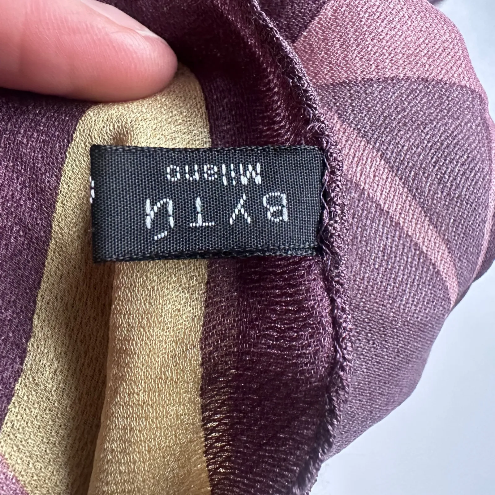 BYTU Milano Silk Scarf Geometric Floral Purple Pink Whimsigoth Fairygrunge - Image 13