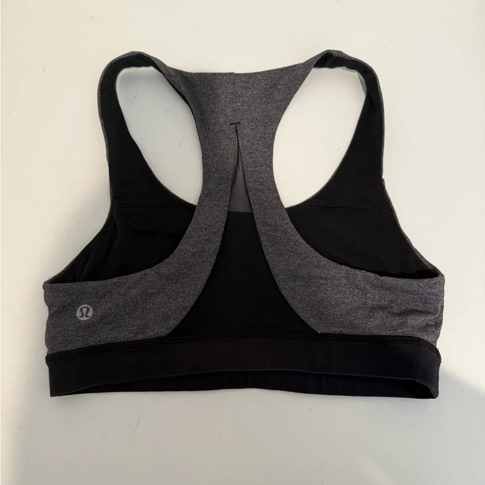 Lululemon Invigorate Sports Bra Heathered Black / Black Mesh Size 6 Racerback - Image 5