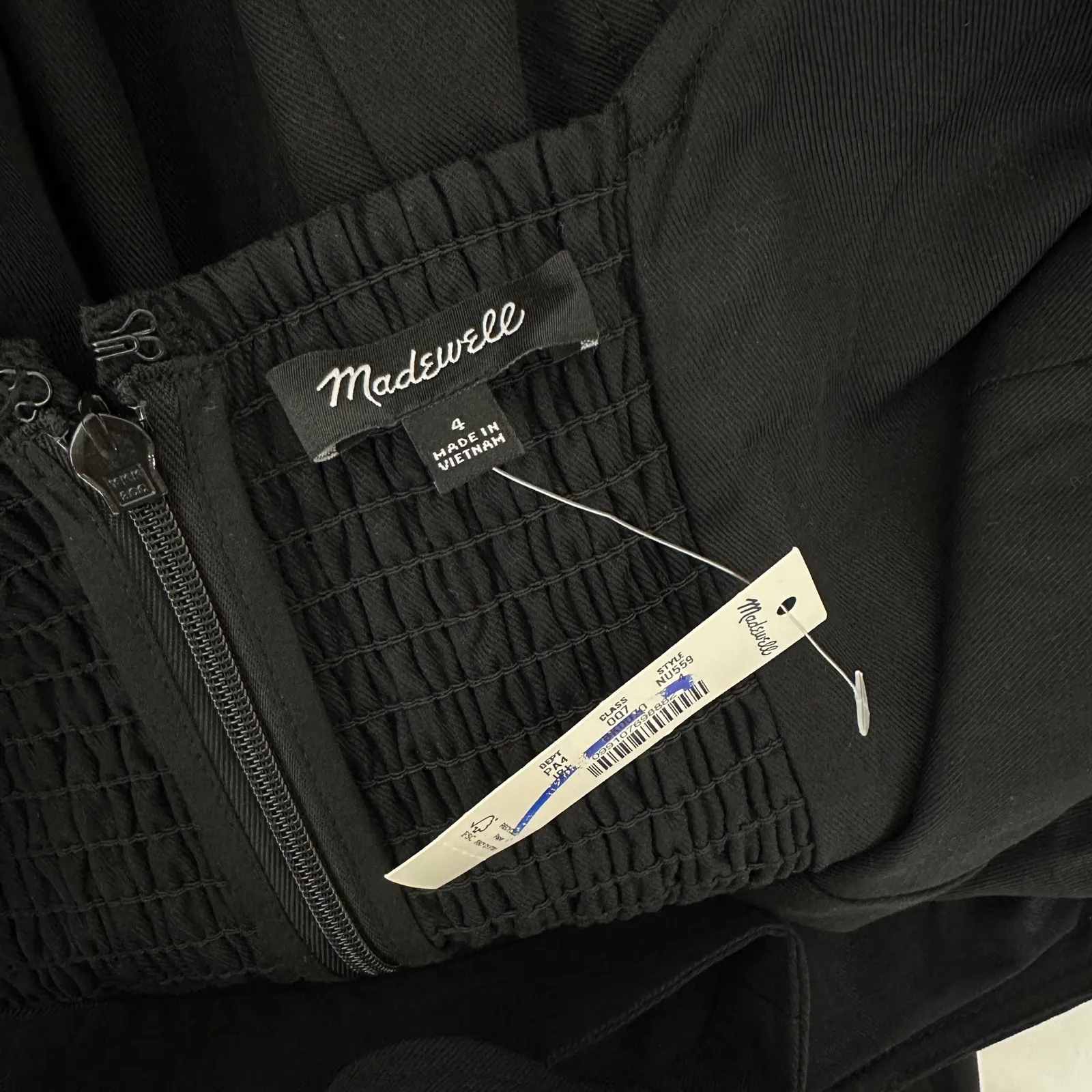 Madewell Seamed Squareneck Midi Dress Minimalist Jet Black Classic US 4 NWT - Image 9