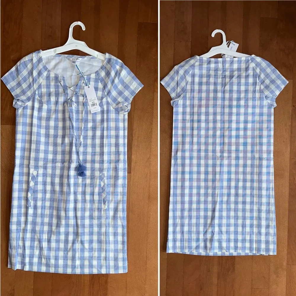 NWT Southern Tide McKenna Seersucker Blue White Check Dress Dutch Blue Size XS - Image 7