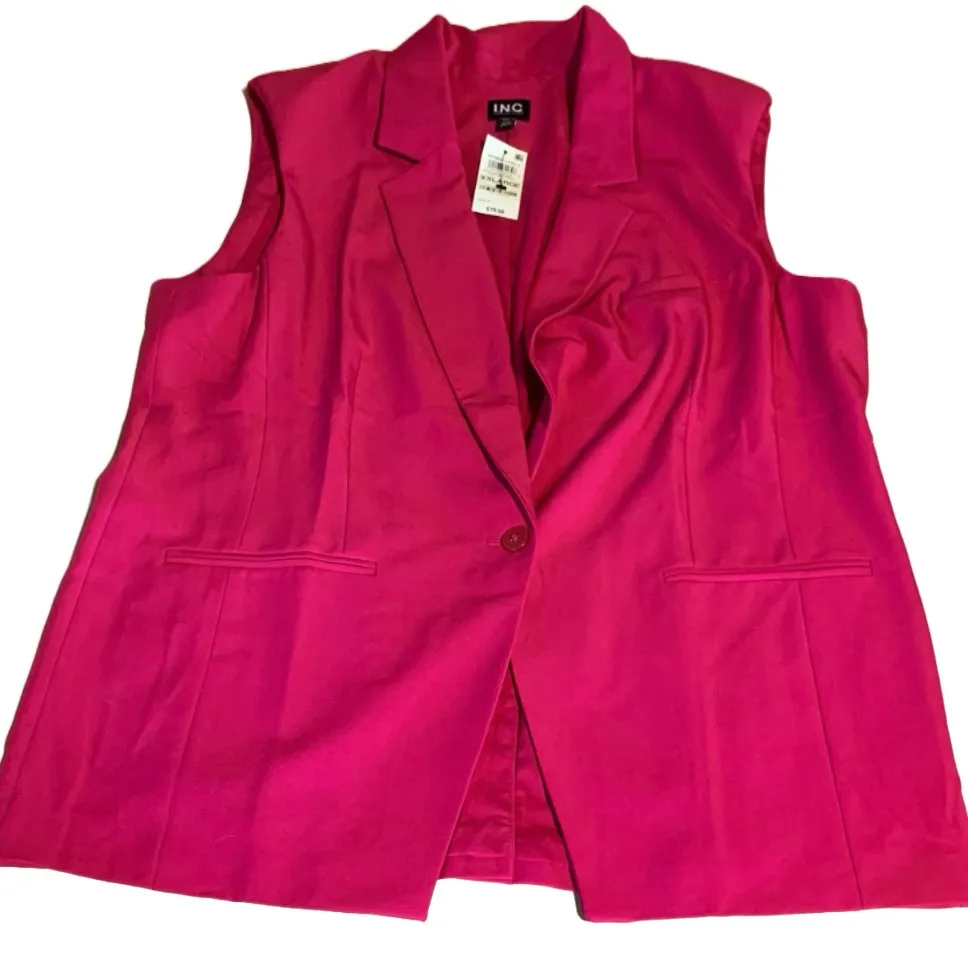 I.N.C. FUCHSIA PINK COLLARED VEST NWT (XXL) - Image 8