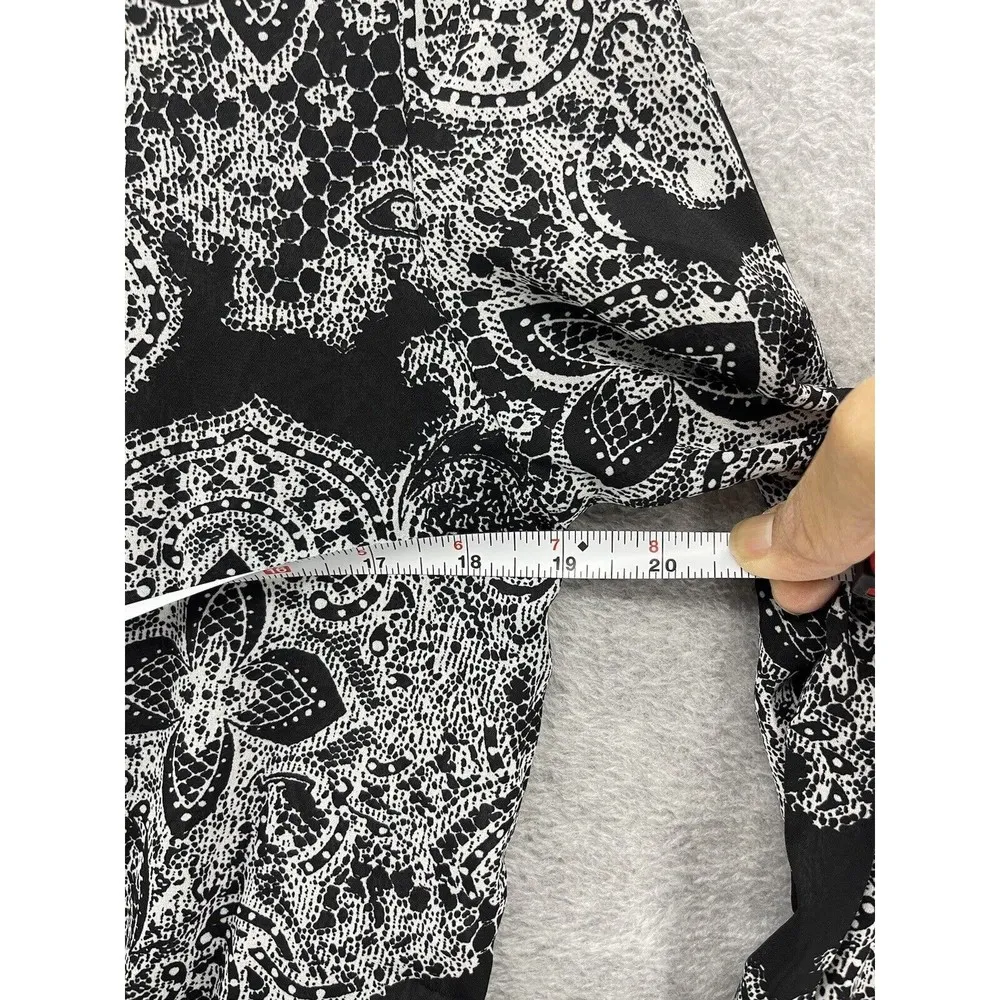 Nectar Clothing Women's Romper Black Shorts Small Long Sleeve Sheer Surplice - Image 12