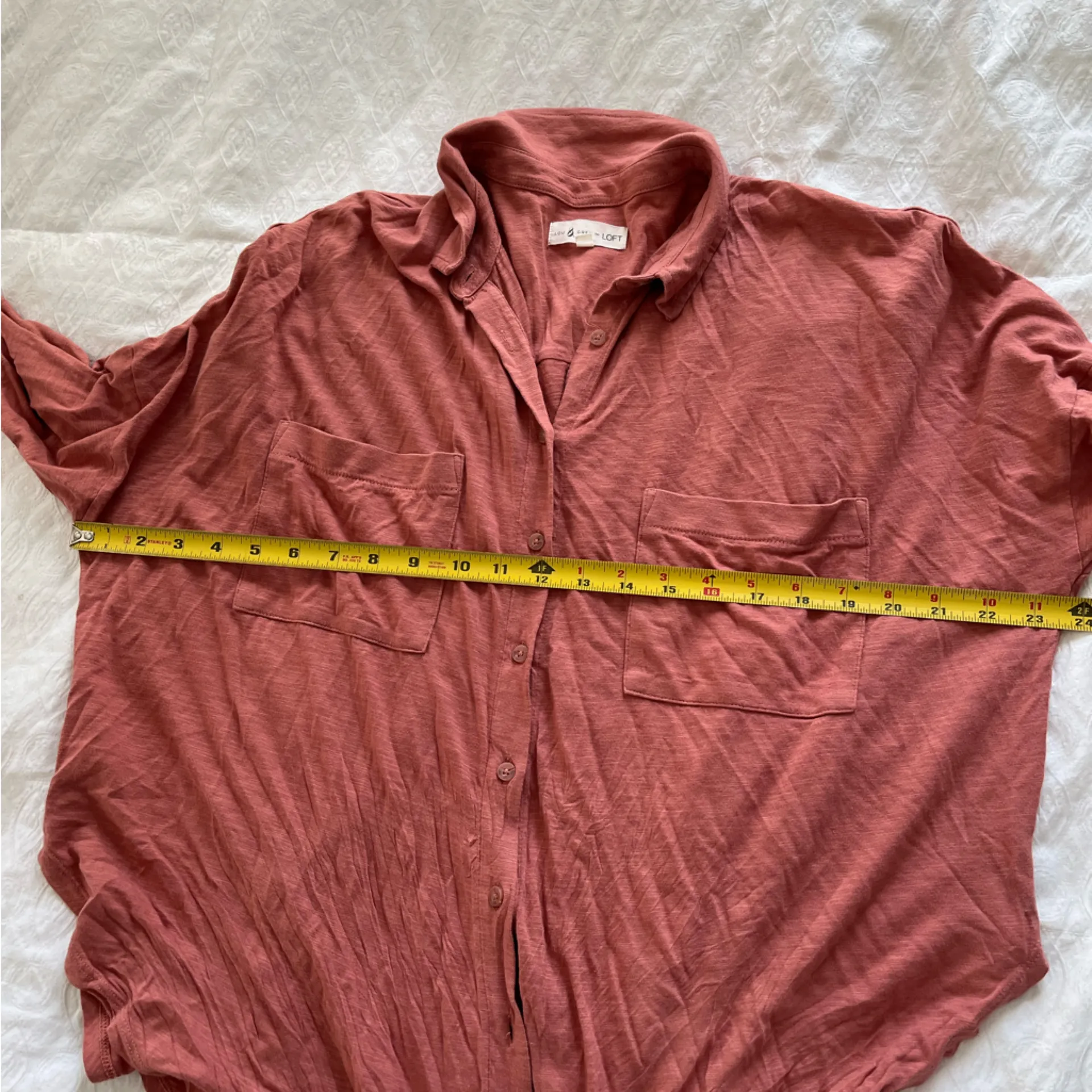 LOFT Terracotta Casual Button-Down Shirt - Image 5