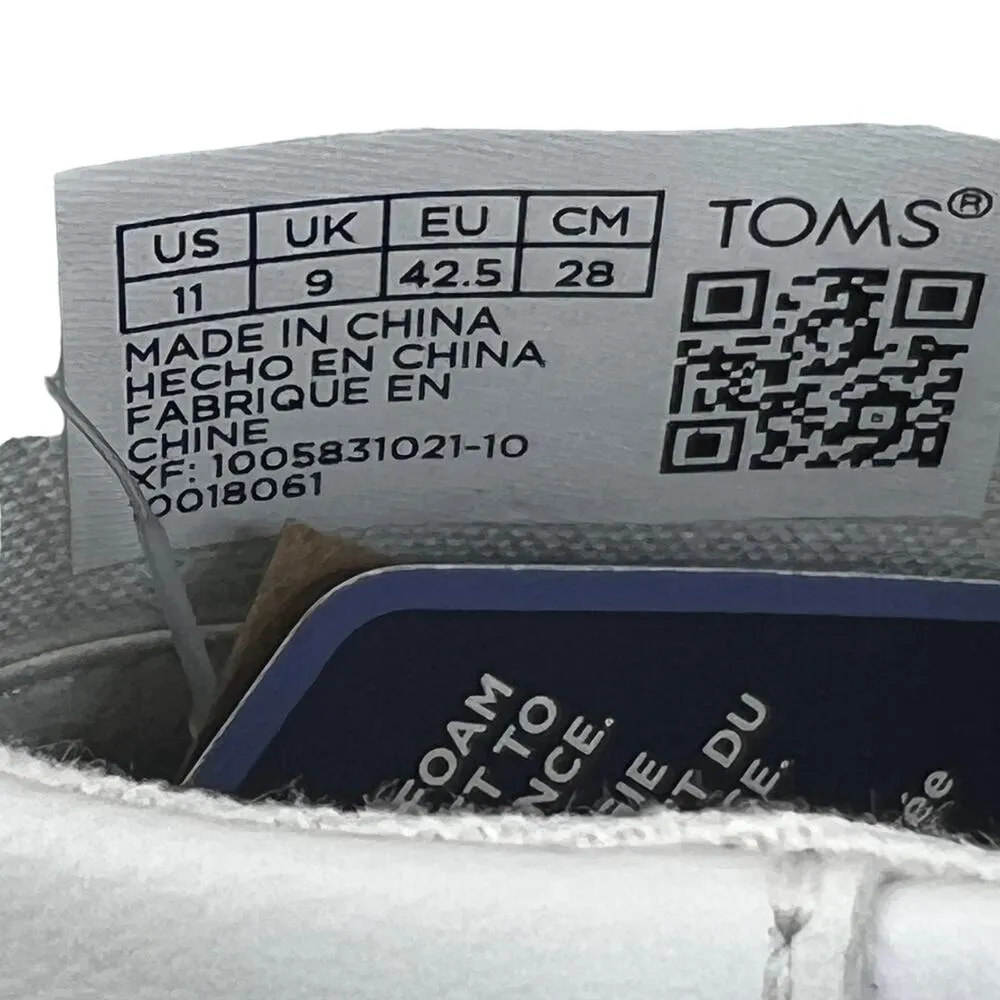 TOMS Leather Bryce Sneakers White Womens Size 11 Ortholite Pull On Shoes Casual - Image 10