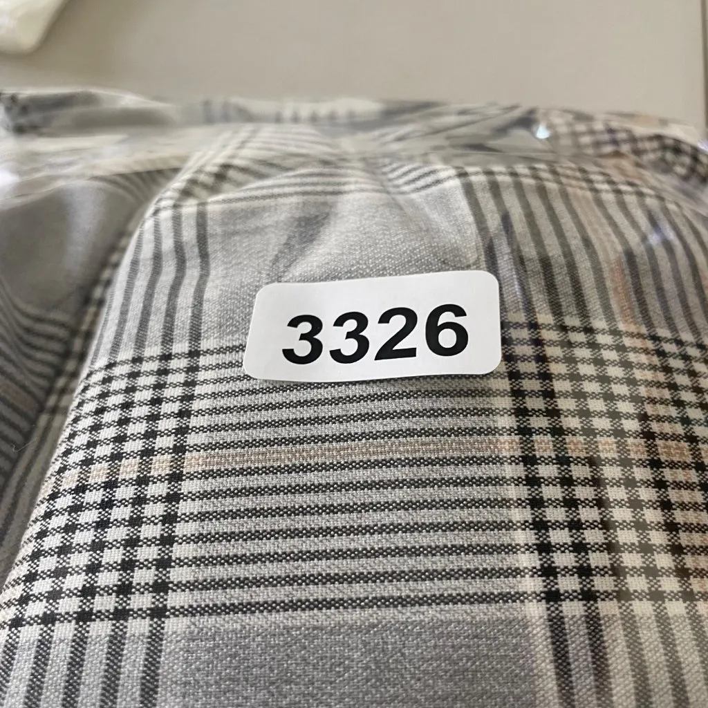 NWT H&M Women's‎ XXL Gray Plaid Slim Fit Stretch Waist Tie Front Career Pants - Image 10