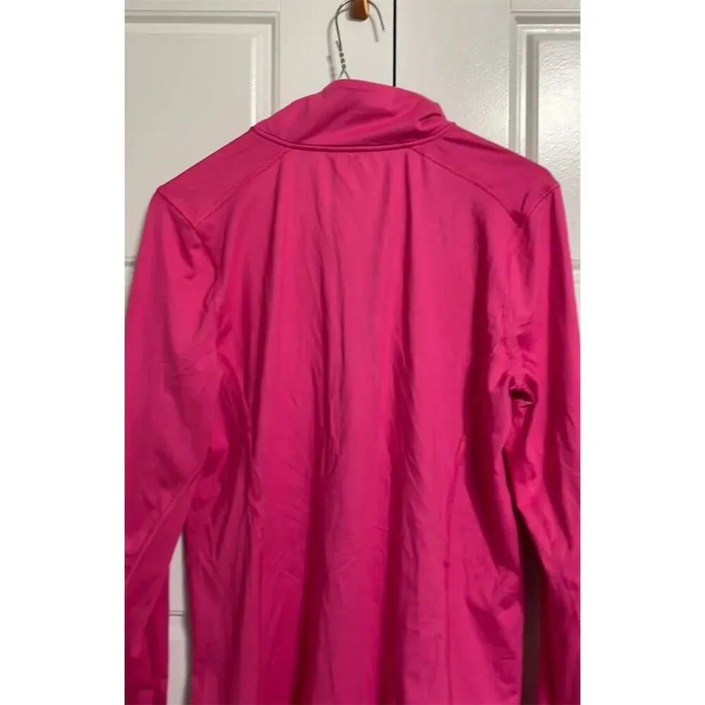 Women's Pink Running Pullover M Quarter-Zip Hand Coverage - Image 6