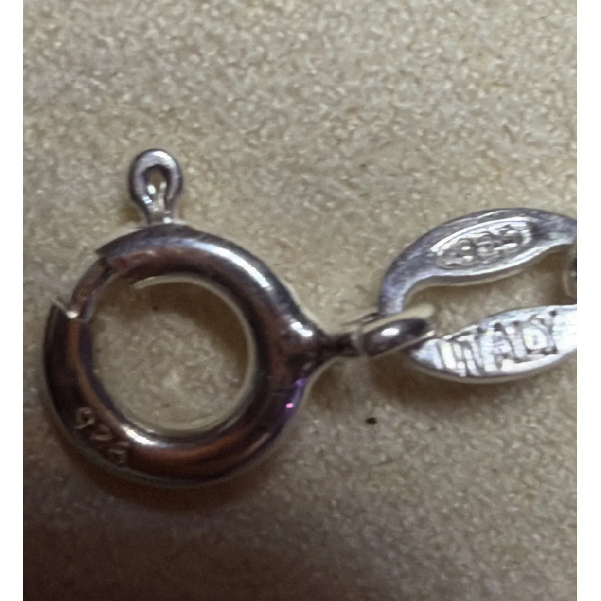 Amethyst and Diamond 10k Gold And 925 Pendant With 20" 925 Paper Clip Necklace Purple - Image 5