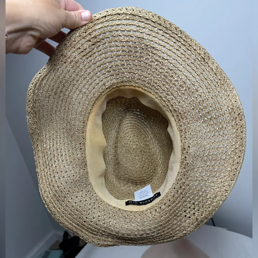 Eugenia Kim Straw Hat with Sequin Ribbon Tan - Image 8