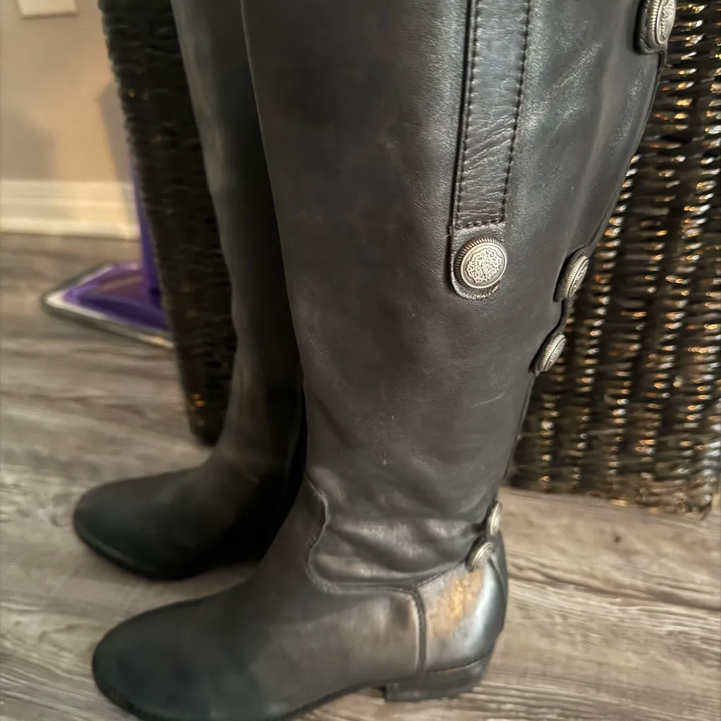 Arturo Chiang Black Leather Boots - Image 2