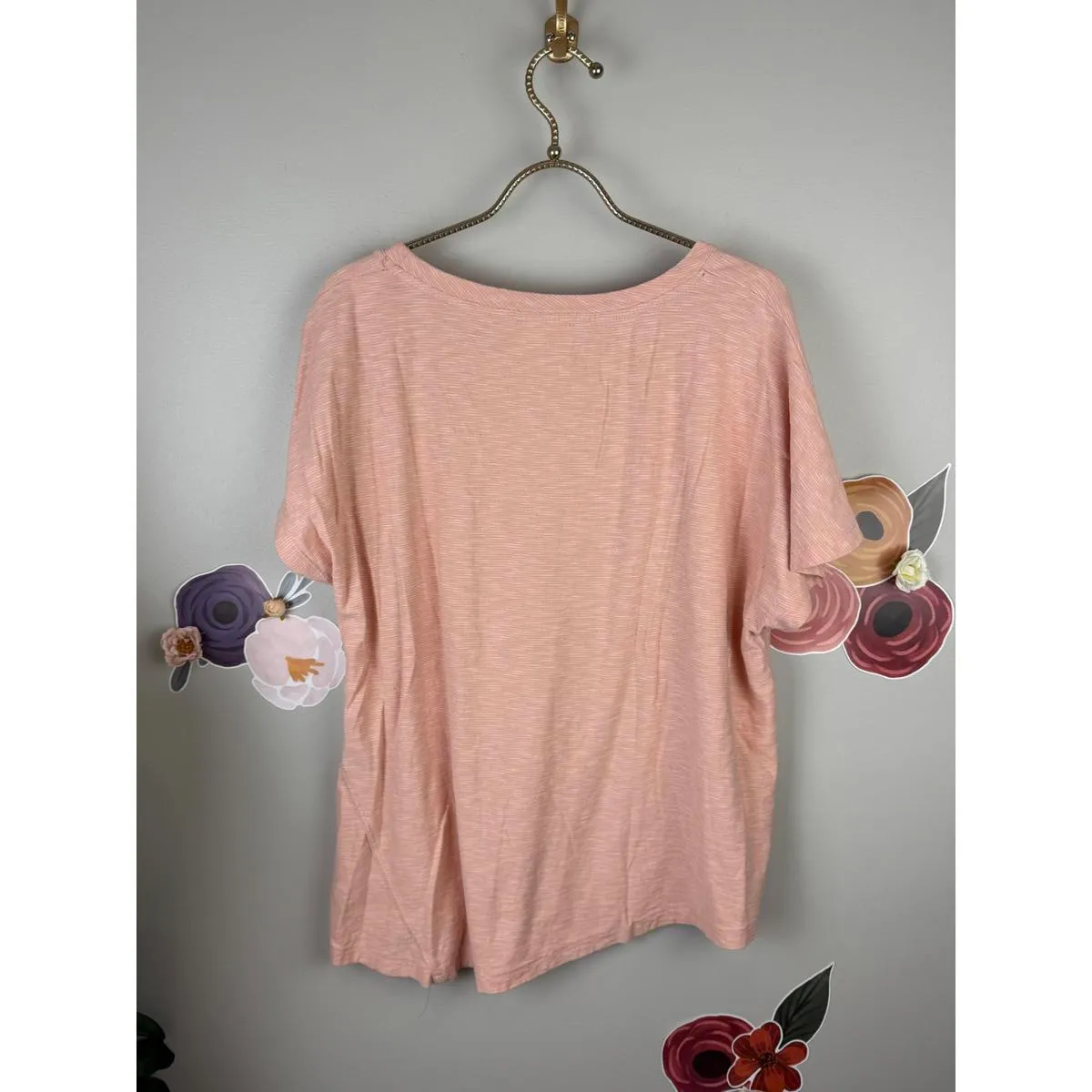 Deletta  Pink Cinched Sleeve Boxy Tee - Size - Medium - Image 2