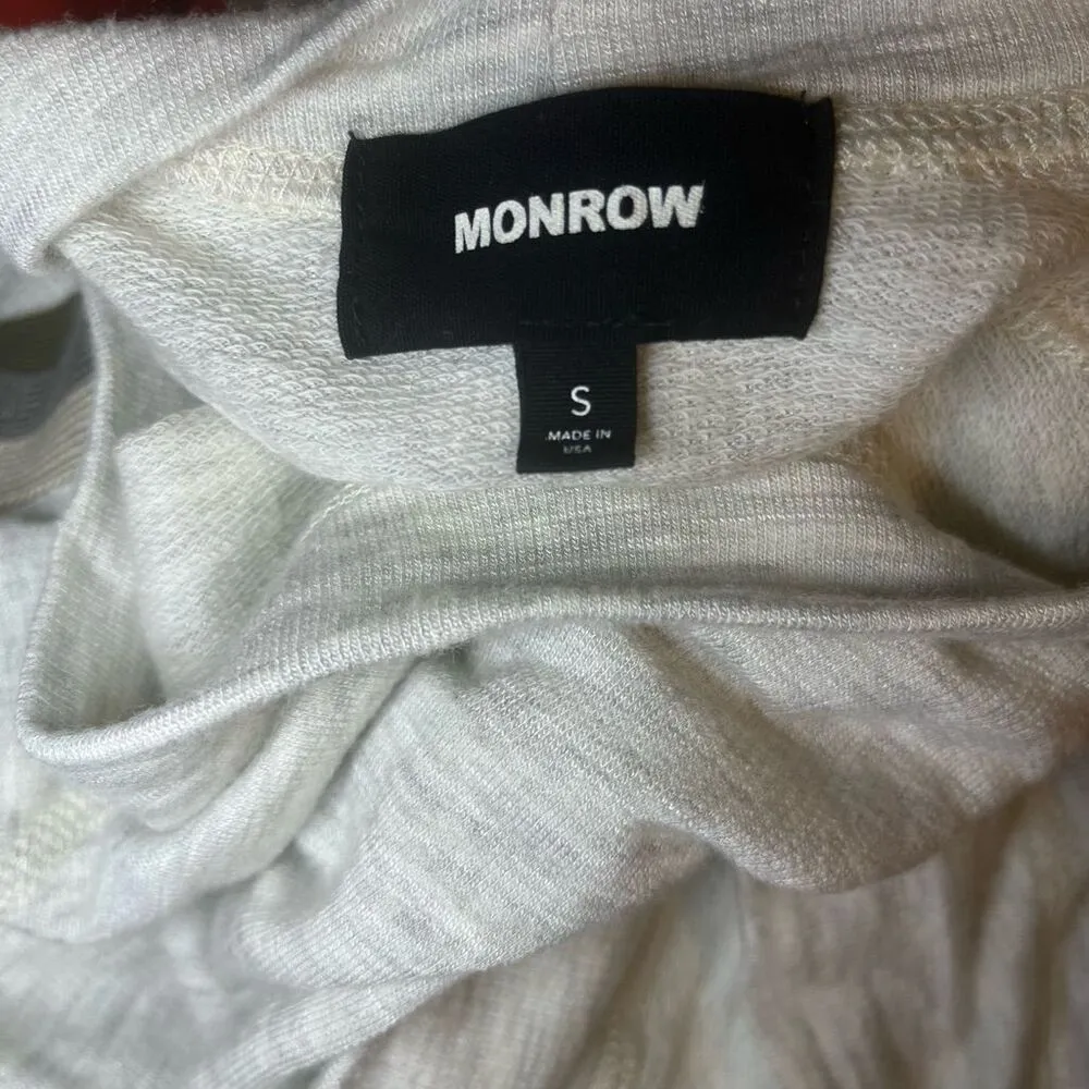 Monrow Supersoft Vintage Neutral Stripe Raglan Top Green - Image 12