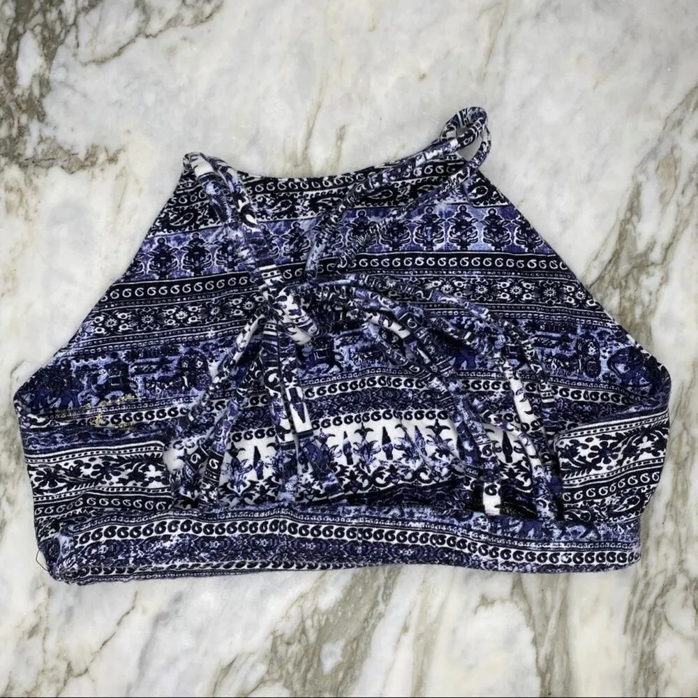 SPIRITUAL GANGSTER Womens High Neck Strappy Back Bra With Elephant Print XS - Image 3