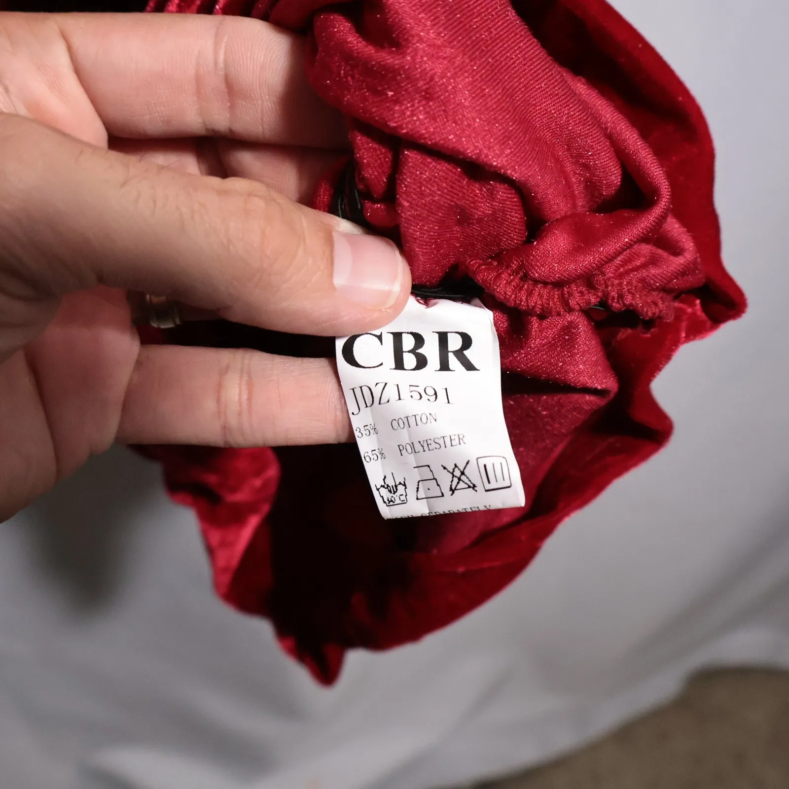 NWT CBR Red Velvet Ruched Long Sleeve Bodycon Midi Dress Holiday Baddie Velour L Size L - Image 4