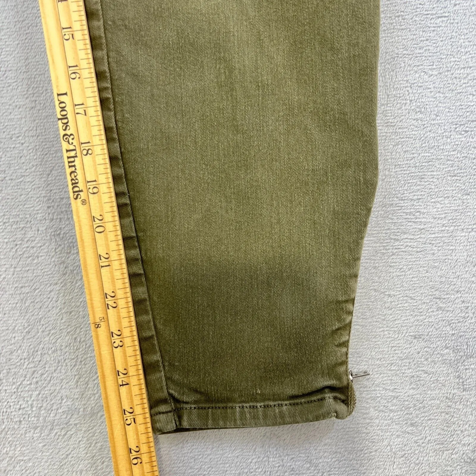 Anthropologie Level‎ 99 Cargo Jogger Pants 18W Green Stretch Fabric Ankle Zip - Image 8