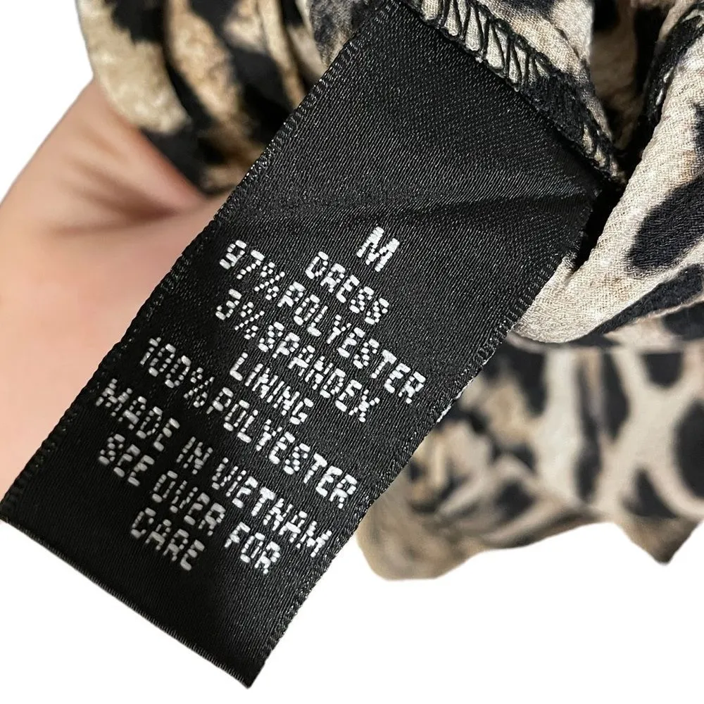 NEW I.N. Leopard Print Strappy Sleeveless Party Handkerchief Hem Wrap Dress - Image 6