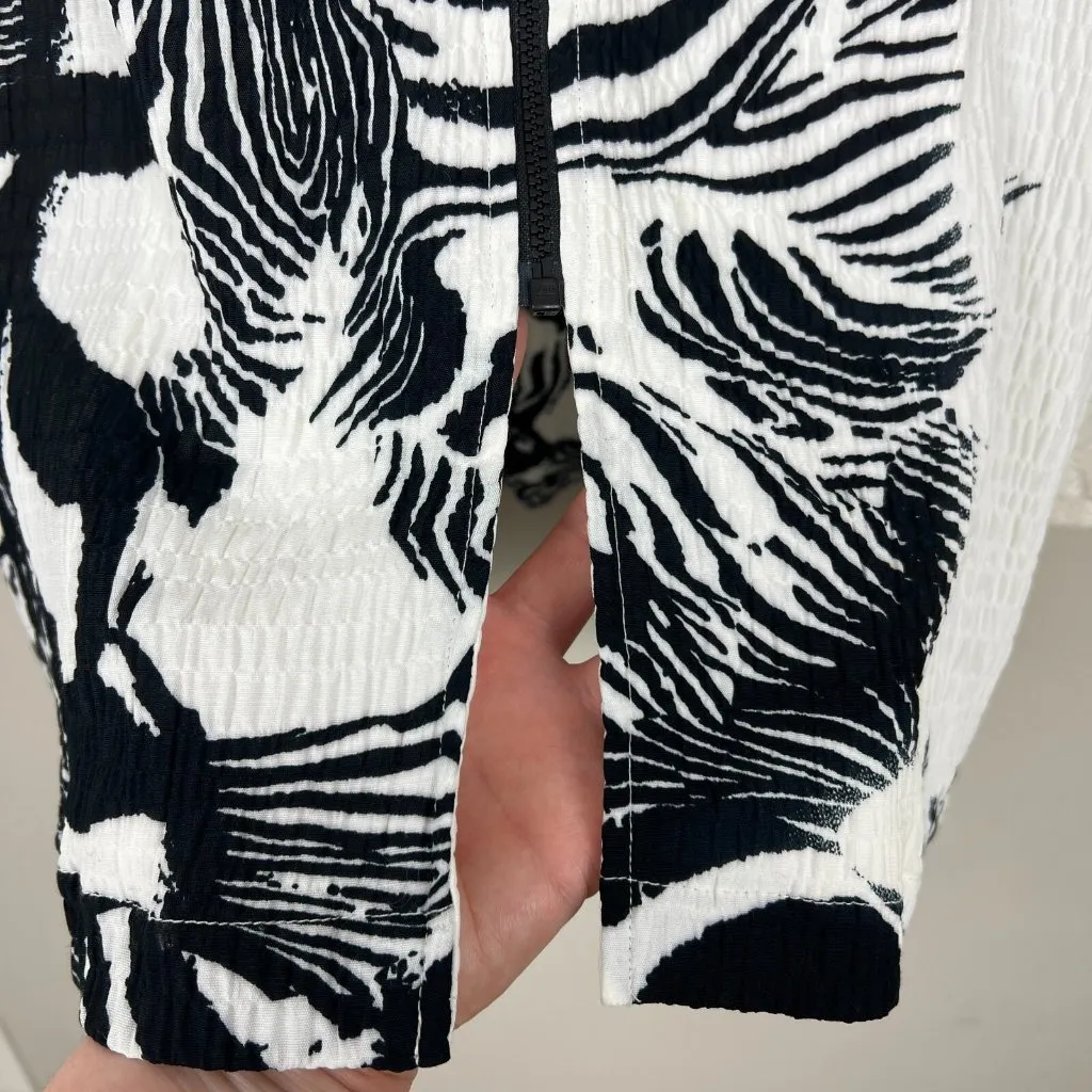 CAROLINE‎ ROSE Jacket Topper Womens 3X White Black Textured Zip Up Artsy Animal - Image 7