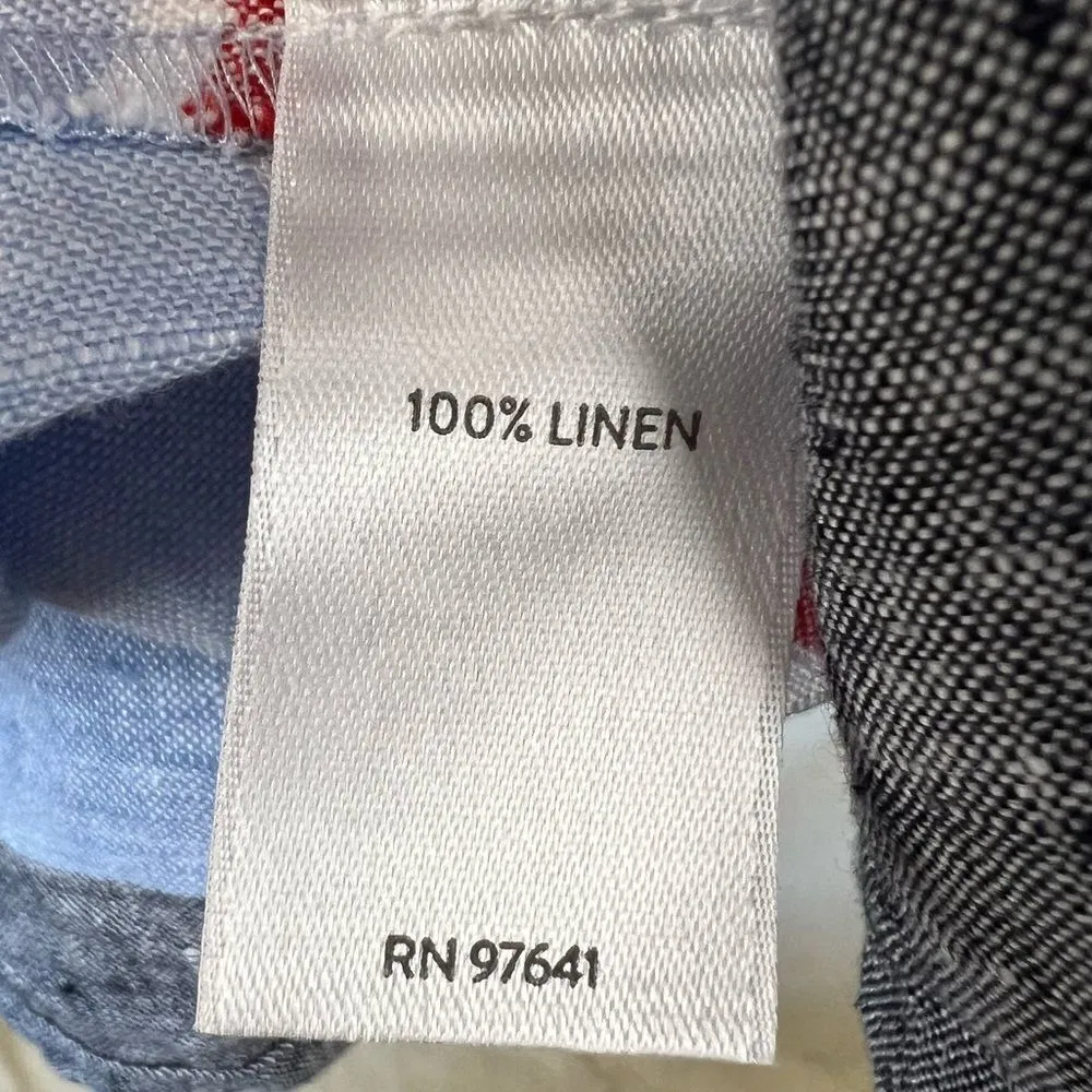 J.Jill Linen A Line Dress Cornflower Multi - Image 9