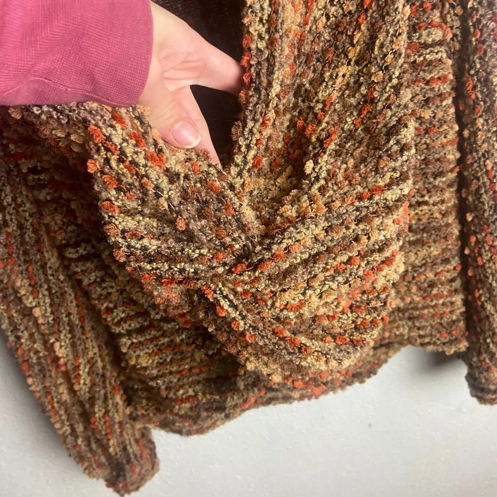 Blu Pepper Size Xl Nubby Surplice Twist Sweater Brown Chunky Knit Fall Cozy Boho - Image 7