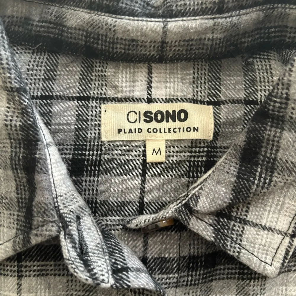 CiSono Plaid Collection Plaid Flannel Tie Waist Shirt Tunic Dress 4 Pocket Sz.M - Image 10