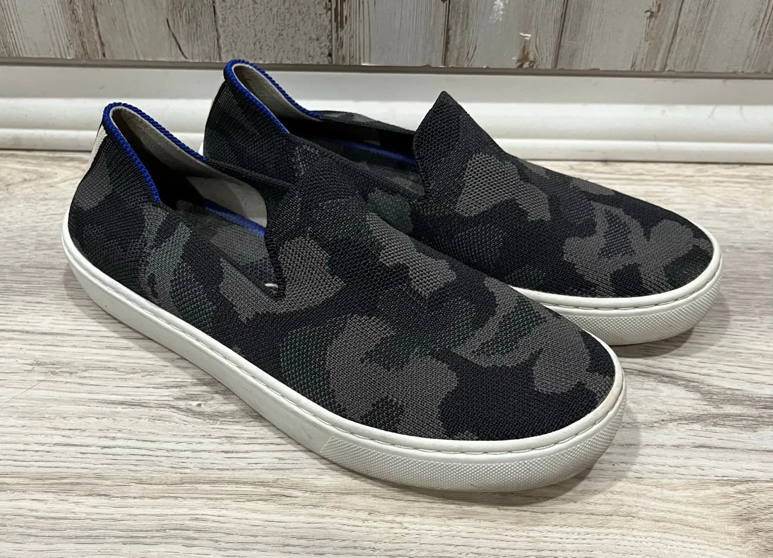 Rothy’s Original Slip On Sneaker Knit Gray Camo Camouflage Womens Size 6 - Image 1