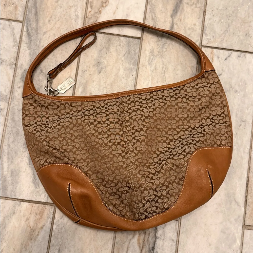 NEW Coach Brown and Tan Hobo Mini C Shoulder Bag 6617 Vintage w/tag - Image 9