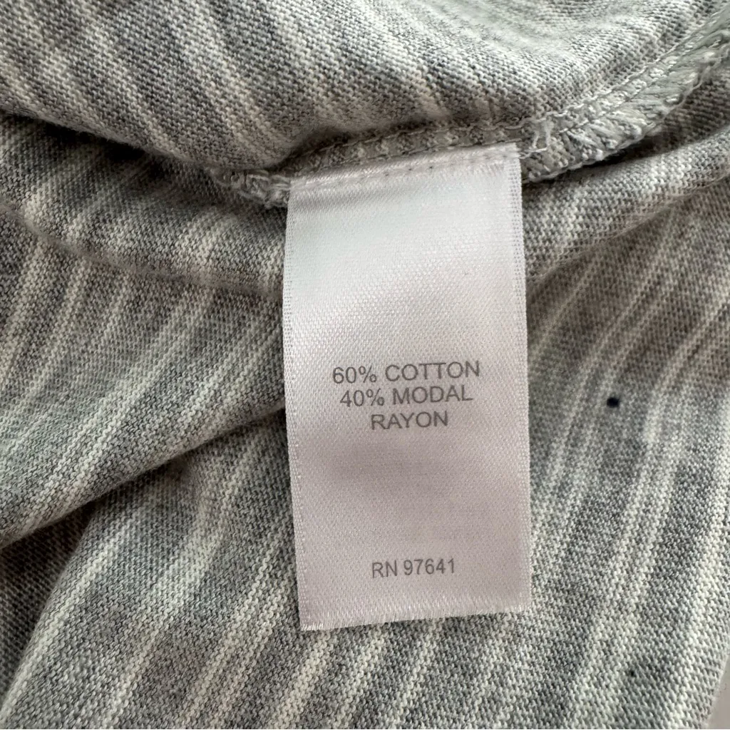 Pure J Jill Striped Grey Tunic Top 3/4 Sleeve Cotton Blend Crew Neck Size XS Gray - Image 4