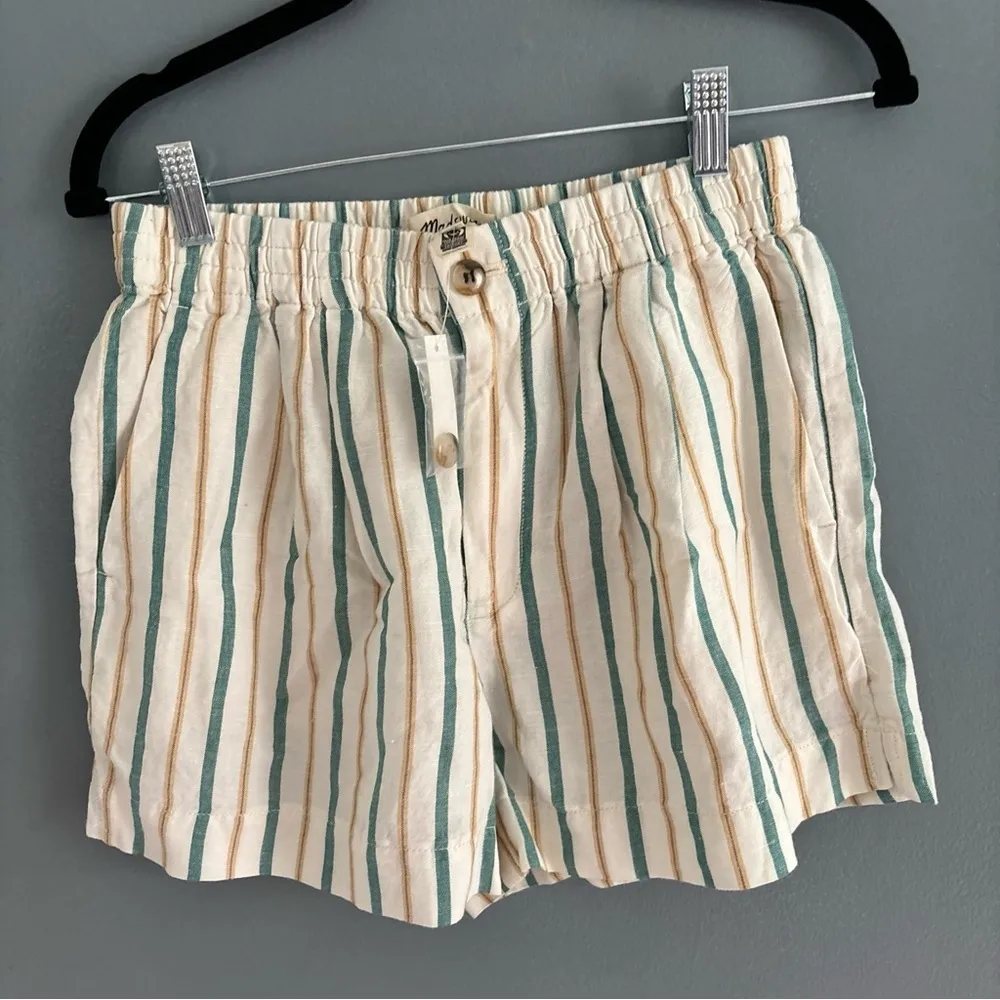 NWT Linen Blend Striped Shorts Madewell - Image 2