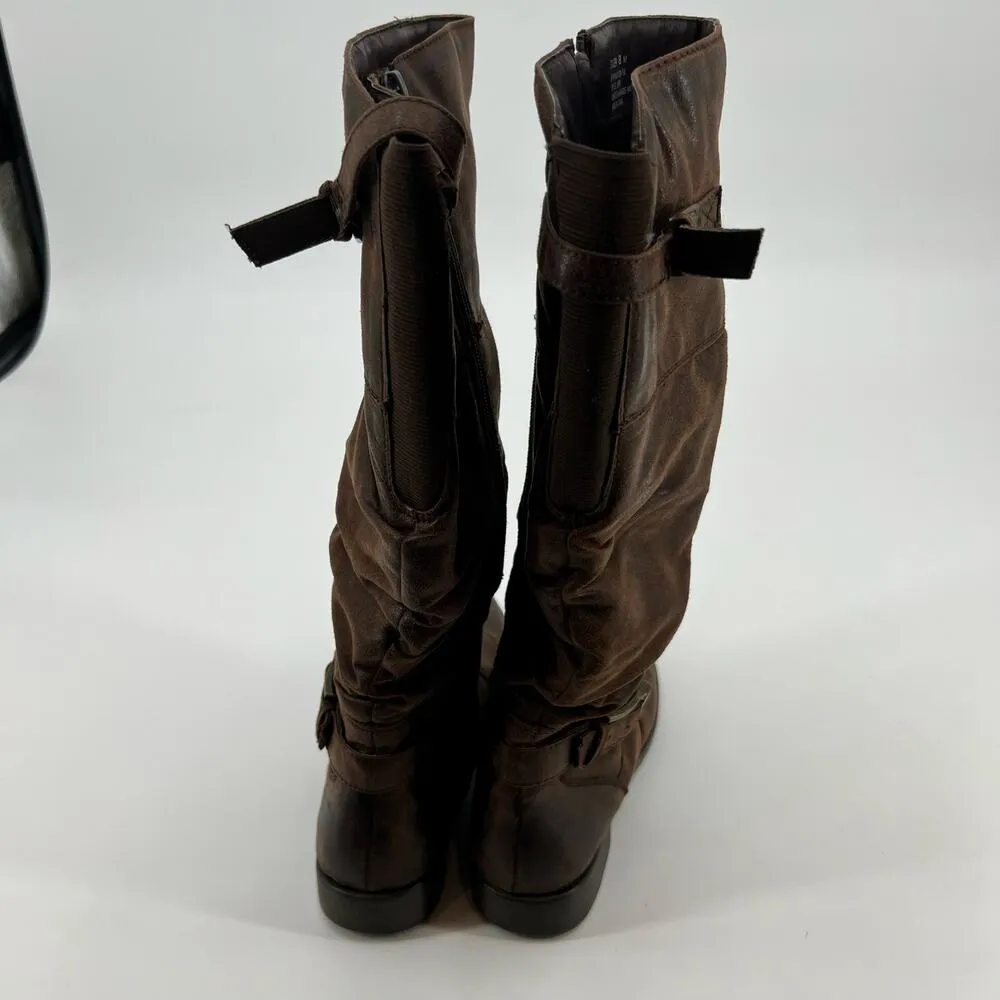 Bare Traps Women's Stiller Riding Boots dark Brown Knee High Buckle Zip size 8 - Image 9